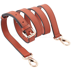 PU Imitation Leather Adjustable Bag Straps, with Swivel Snap Hooks, for Crossbody Bag Handle Accessories, Coconut Brown, 108~130cm(AJEW-WH0347-65A)
