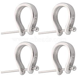 4Pcs 925 Sterling Silver Teardrop Pendant Bails with Ball Head Pins, with S925 Stamp, Platinum, 10x8x2.5mm, Pin: 15.5x0.4mm(STER-BBC0001-92)