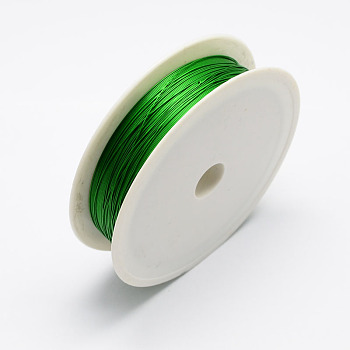 Round Iron Wire, Green, 28 Gauge, 0.3mm, about 65.61 Feet(20m)/roll, 10 rolls/set