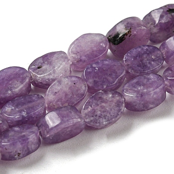 Natural Lilac Jade Beads Strands, Flat Oval, 6~6.5x4~4.5x2.5mm, Hole: 0.6mm, about 64pcs/strand, 15.94''(40.5cm)
