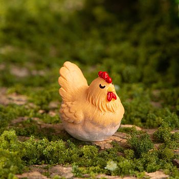 Resin Animal Figurines Display Decorations, Micro Landscape Happy Farm Decoration., Rooster, 15~32x10~39mm