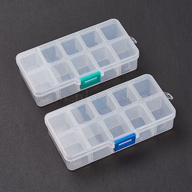 Random Single Color or Random Mixed Color Rectangle Plastic Beads Containers