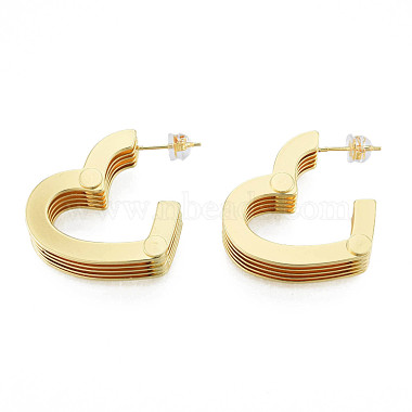 Brass Multi-Layer Heart Stud Earrings(EJEW-N011-89)-2