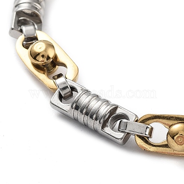 Vacuum Plating 304 Stainless Steel Oval Rectangle Link Chain Bracelet for Men Women(BJEW-Z023-06P)-2