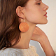 8 Pairs 8 Colors Blank Flat Round Wood Dangle Earrings with Iron Pins for Women(EJEW-AN0004-26)-4