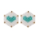 3 пара 3 цветных стеклянных плетеных шестигранных серег с сердечками(EJEW-MZ00009)-6