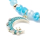 3Pcs 3 Style Moon & Sun & Star Alloy Enamel Charm Stretch Bracelets Set with Glass for Women(BJEW-JB08007)-5