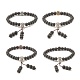 Stretch-Armband mit runden Perlen aus natürlichem Lavagestein und Zirkonia(BJEW-JB07200)-1