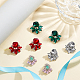 4 Pairs 4 Color Glass Flower Stud Earrings with Crystal Rhinestone(EJEW-AN0002-57)-5