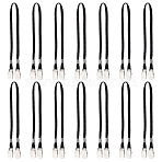 14Pcs Polyester Hat Clips, Hat Retainer, Coil Safety Wind Lanyard, with Iron Clip, Black, 390x7mm, 14pcs/set(AJEW-FH0005-99)