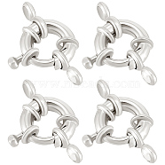 10Pcs Brass Spring Ring Clasps, Ring, 925 Sterling Silver Plated, 21x15x4.5mm, Hole: 2.5mm(KK-BBC0016-34A-S)