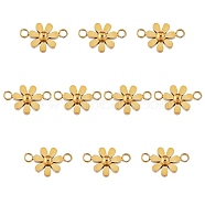 10Pcs 430 Stainless Steel Small Flower Connector Charms, Metal Daisy Pendant for Jewelry Earring Bracelet Handmade Making, with Open Loop, Golden, 9mm(JX237B)