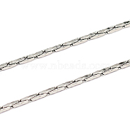 304 Stainless Steel Cardano Chains, Unwelded, Stainless Steel Color, 1x0.5mm(CHS-O005-03)