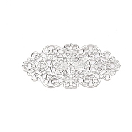 Iron Links, Etched Metal Embellishments, Flower, Platinum, 23x44.5x0.5mm(IFIN-Q118-28P)