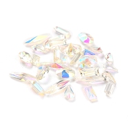 (Defective Closeout Sale: Yellowing) Pointed Back Resin Rhinestone Cabochons, Nail Art Decoration Accessories, Drop, Clear AB, 5.5~10.5x2.8~4.8x2.3~3mm(MRMJ-XCP0001-10)