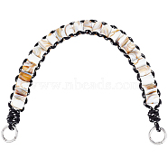 Marble Pattern Acrylic Beaded Bag Straps, with Polyester Cord and Alloy Sping Gate Rings, Dark Khaki, 62~65x3.4x1.9cm, Hole: 25.5mm(DIY-WH0304-351)