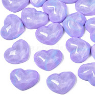 Transparent Resin Cabochons, Water Ripple, Heart, Medium Purple, 17x21x7.5mm(CRES-N031-003A-B15)