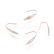 316 Surgical Stainless Steel Earring Hooks, Ear Wire, with Vertical Loop, Rose Gold, 20x4.5x1mm, Hole: 1.2mm, 20 Gauge, Pin: 0.8mm(STAS-P166-10RG)