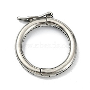 Tibetan Style 316 Surgical Stainless Steel Twister Clasps, Ring, Antique Silver, 28x3.3mm(STAS-E191-07AS-01)