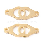 201 Stainless Steel Links, Manual Polishing, Handcuffs Shape Vacuum Plating , Real 18K Gold Plated, 20x8x1.5mm, Hole: 1.6mm(STAS-F231-123G)