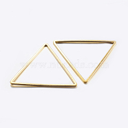 Brass Linking Rings, Plated, Triangle, Golden, 13x15x1mm, Inner Diameter: 11x12mm(KK-K197-A-59G)