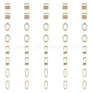 40Pcs 2 Styles Brass Slide Charms/Slider Beads, For Leather Cord Bracelets Making, Oval, Real 18K Gold Plated, 5~9x3.5~6x3.5~4.5mm, Hole: 2.5~3x5~7mm, 20pcs/style(KK-CA0002-08)