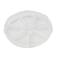 7 Grids Flat Round Polypropylene(PP) Bead Storage Containers, with Hinged Lid, for Jewelry Small Accessories, Clear, 10.15x1.45cm(CON-XCP0002-18)
