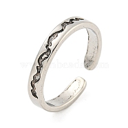 Alloy Cuff Rings for Women Men, Antique Silver, 3mm, US Size 7 1/4(17.5mm)(RJEW-A034-03AS)