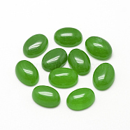 Natural Malaysia Jade Cabochons, Oval, Lime Green, 18x13x5mm(G-R415-13x18-26)