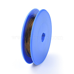 Round Copper Craft Wire, for Jewelry Making, Antique Bronze, 0.6mm, about 30m/roll(X-CWIR-E004-0.6mm-AB)