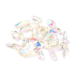(Defective Closeout Sale: Yellowing) Pointed Back Resin Rhinestone Cabochons, Nail Art Decoration Accessories, Drop, Clear AB, 5.5~10.5x2.8~4.8x2.3~3mm(MRMJ-XCP0001-10)