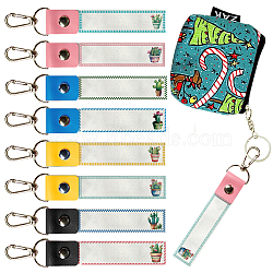 PU Leather & Cotton Name Marker Keychain, with Zinc Alloy Keychain, Cactus, 13x2cm(AJEW-WH0514-010)