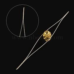 Stainless Steel Collapsible Big Eye Beading Needles, Seed Bead Needle, Beading Embroidery Needles for Jewelry Making, Stainless Steel Color, 125x0.3mm(X-ES001Y-S-125mm)