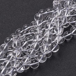 Synthetic Quartz Crystal Beads Strands, Round, Clear, 18mm, Hole: 1.5mm, 15.5 inch(39.37cm)(GSR18mmA039-1)