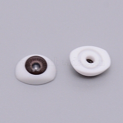 Plastic Doll Craft Eye, for DIY Sewing Craft Dolls Stuffed Toys, Oval, Coconut Brown, 8.5x11x4.5mm(DIY-WH0210-70)