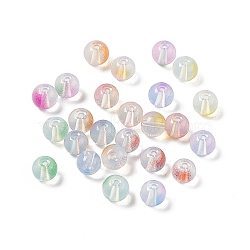 Transparent Baking Painted Glass Beads, Imitation Opalite, Round, Mixed Color, 8x7mm, Hole: 1.5mm(X-GLAA-P029-06)