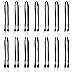 14Pcs Polyester Hat Clips, Hat Retainer, Coil Safety Wind Lanyard, with Iron Clip, Black, 390x7mm, 14pcs/set(AJEW-FH0005-99)
