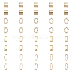 CHGCRAFT 40Pcs 2 Styles Brass Slide Charms/Slider Beads, For Leather Cord Bracelets Making, Oval, Real 18K Gold Plated, 5~9x3.5~6x3.5~4.5mm, Hole: 2.5~3x5~7mm, 20pcs/style(KK-CA0002-08)