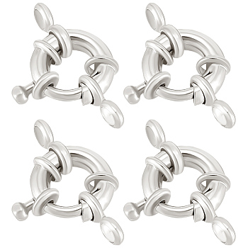 10Pcs Brass Spring Ring Clasps, Ring, 925 Sterling Silver Plated, 21x15x4.5mm, Hole: 2.5mm