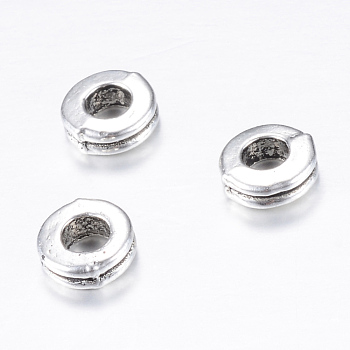 Tibetan Style Alloy Spacer Beads, Donut, Cadmium Free & Lead Free, Antique Silver, 6x2mm, Hole: 3mm