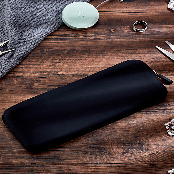 Silicone Storage Bag for Cosmetics, Rectangle, Black, 20.5x8.4x2.75cm