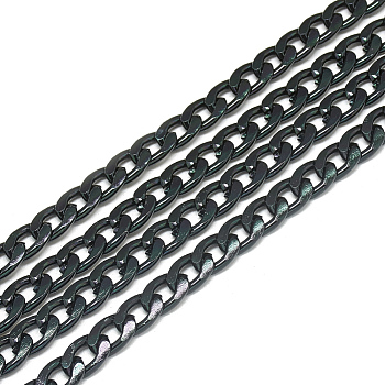 Unwelded Aluminum Curb Chains, Black, 10.8x7.2x2mm