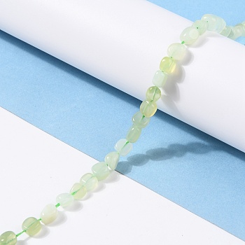 Natural New Jade Beads Strands, Nuggets, Tumbled Stone, 5~8.5x5.5~7x3.5~4mm, Hole: 0.7mm, about 64pcs/strand, 16.34 inch(41.5cm)