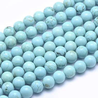 8mm MediumTurquoise Round Howlite Beads