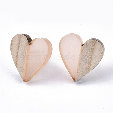 Boucles d'oreilles en résine et bois transparentes(EJEW-N017-002A-D07)-2