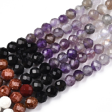 Natural & Synthetic Mixed Gemstone Beads Strands(G-D080-A01-02-24)-4