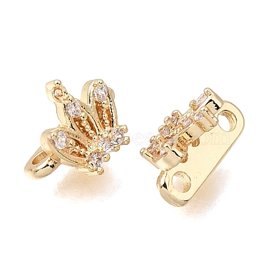 Brass Micro Pave Clear Cubic Zirconia 2-Loop Crown Spacer Bars(KK-C258-16LG)-2