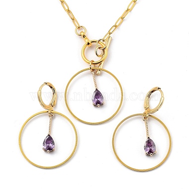 Violet Glass Earrings & Necklaces