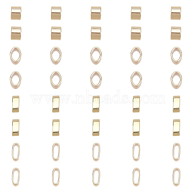 Real 18K Gold Plated Oval Brass Slide Charms