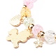 Candy Color Round Beaded Stretch Bracelet with Heart Unicorn Charm for Women(X-BJEW-JB07636-04)-5